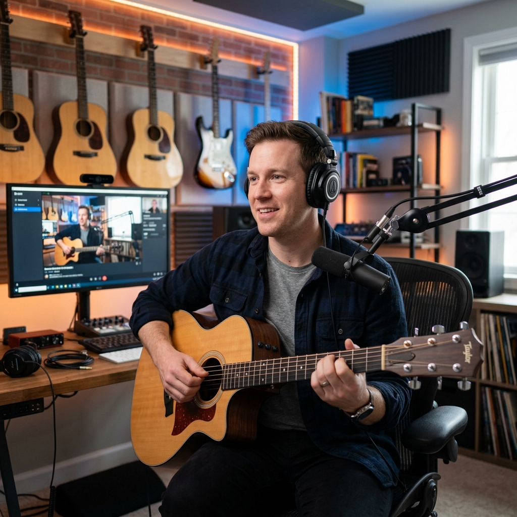 Online guitar lesson presentation
